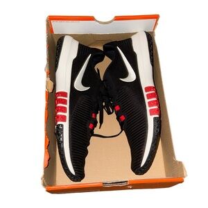 Nike Men’s Black Sneakers with White Swoosh and Red Accents